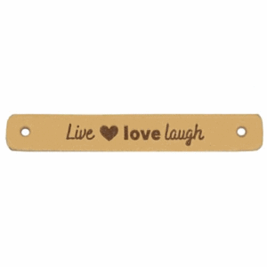 Durable Leren Label Live Love Laugh 7x1cm (2stk) 001